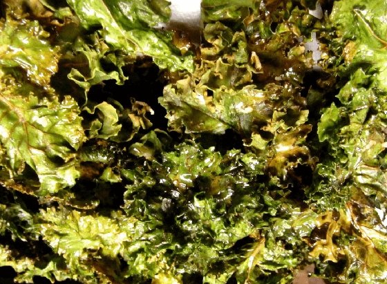 Sunflower-Coated Cheesy Kale Chips
