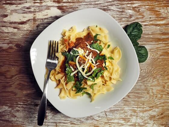 Pasta with Spinach, Artichokes and Ricotta